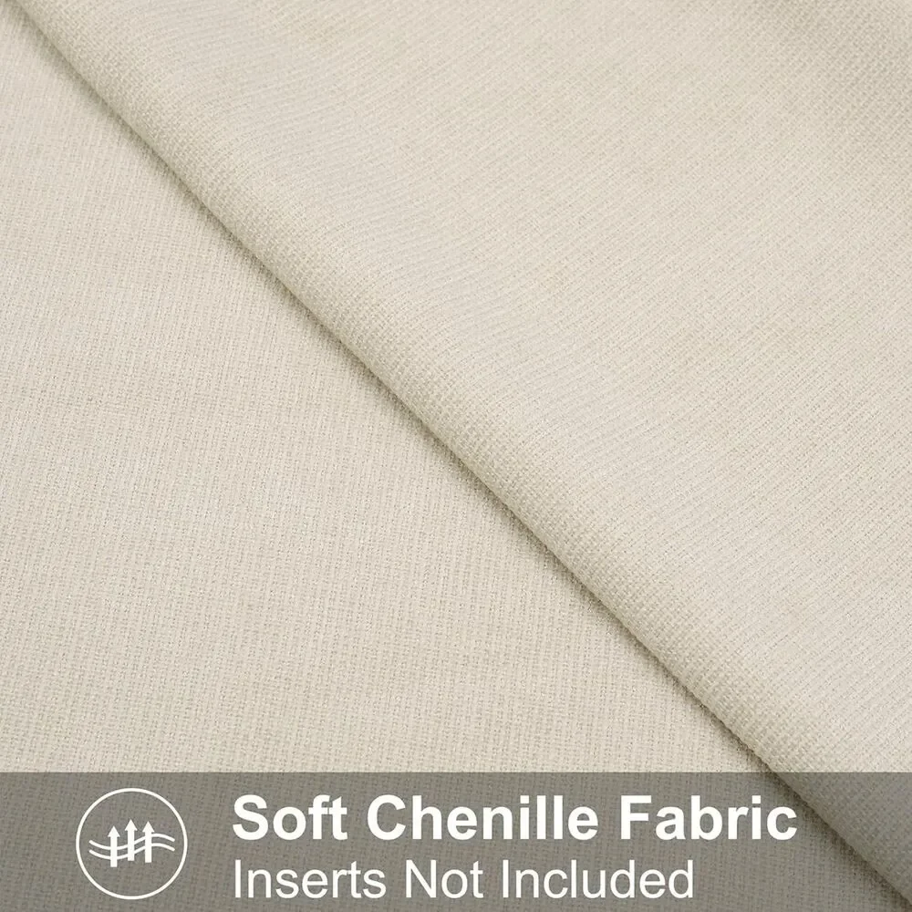 ✨ Pyonic 18x18 Set of 2 Luxury Chenille Throw Pillow Covers Beige